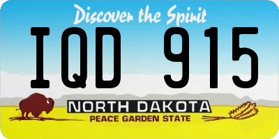 ND license plate IQD915