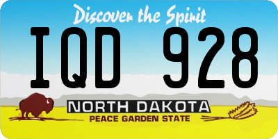 ND license plate IQD928