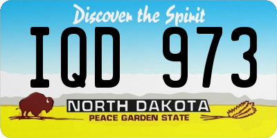 ND license plate IQD973