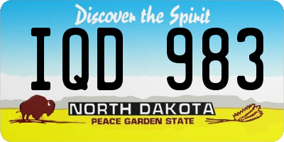ND license plate IQD983