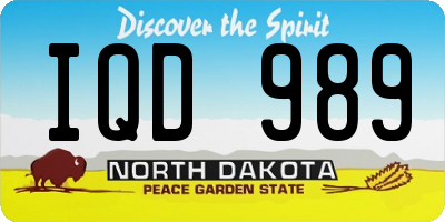 ND license plate IQD989