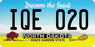 ND license plate IQE020