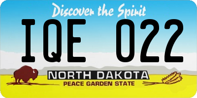 ND license plate IQE022