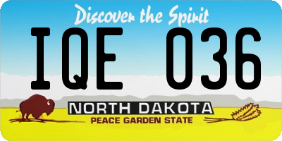 ND license plate IQE036