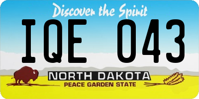 ND license plate IQE043