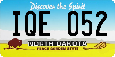 ND license plate IQE052