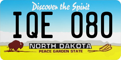 ND license plate IQE080