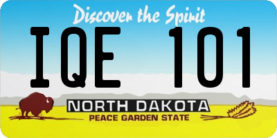 ND license plate IQE101