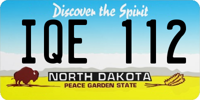 ND license plate IQE112