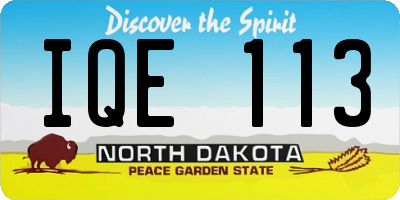 ND license plate IQE113