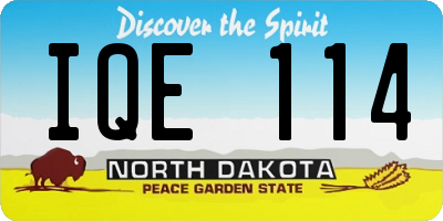 ND license plate IQE114