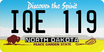 ND license plate IQE119
