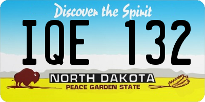 ND license plate IQE132