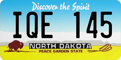 ND license plate IQE145