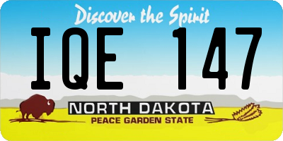ND license plate IQE147