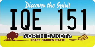 ND license plate IQE151