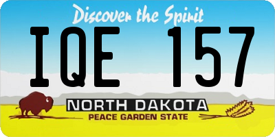 ND license plate IQE157