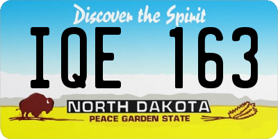 ND license plate IQE163