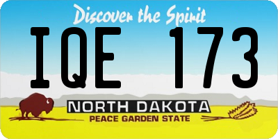 ND license plate IQE173