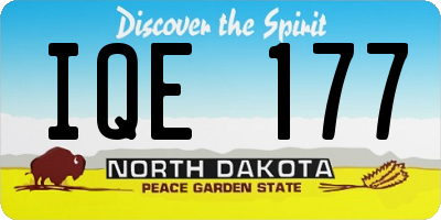 ND license plate IQE177