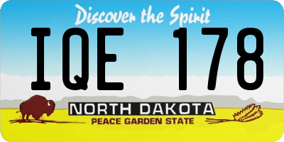ND license plate IQE178