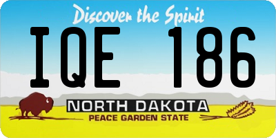 ND license plate IQE186