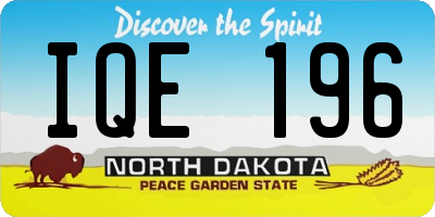 ND license plate IQE196