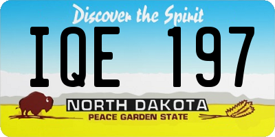 ND license plate IQE197