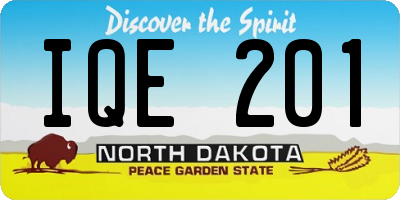 ND license plate IQE201