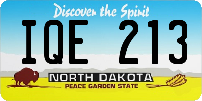 ND license plate IQE213