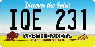 ND license plate IQE231