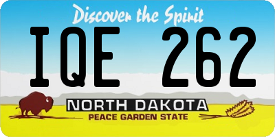 ND license plate IQE262