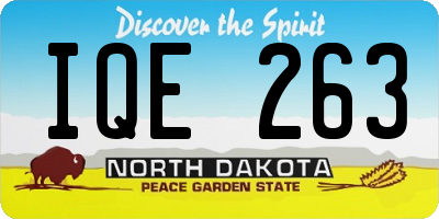 ND license plate IQE263