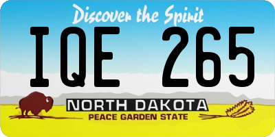 ND license plate IQE265
