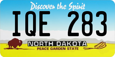 ND license plate IQE283