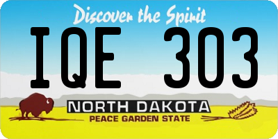 ND license plate IQE303