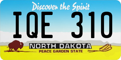 ND license plate IQE310