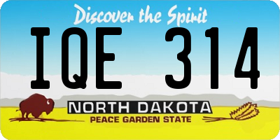 ND license plate IQE314