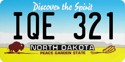 ND license plate IQE321