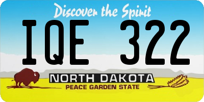 ND license plate IQE322