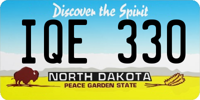 ND license plate IQE330
