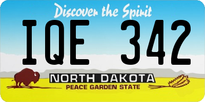 ND license plate IQE342