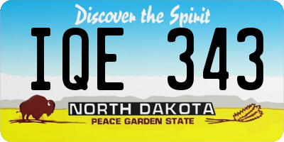 ND license plate IQE343