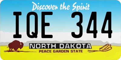 ND license plate IQE344