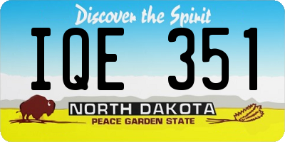 ND license plate IQE351