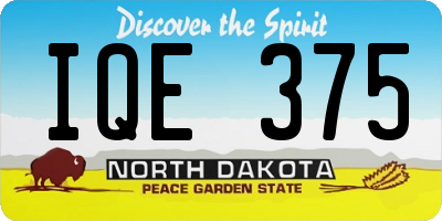 ND license plate IQE375