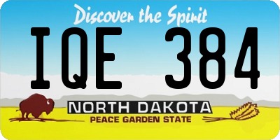 ND license plate IQE384