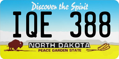 ND license plate IQE388