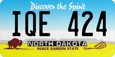 ND license plate IQE424