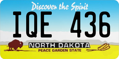 ND license plate IQE436
